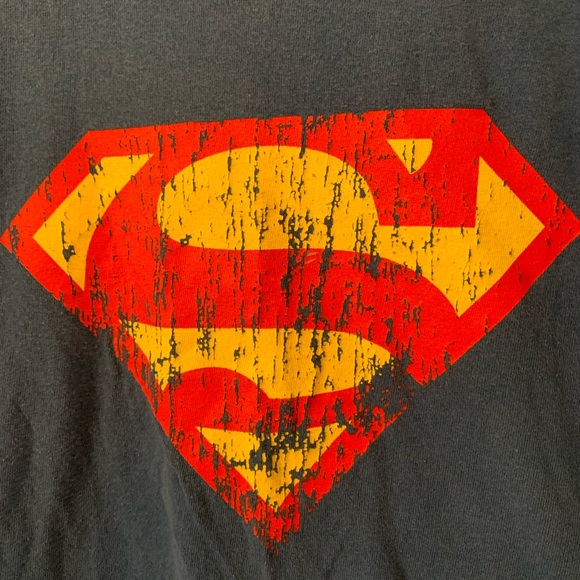 Vintage Superman Logo Tee Sz L - Picture 3 of 7